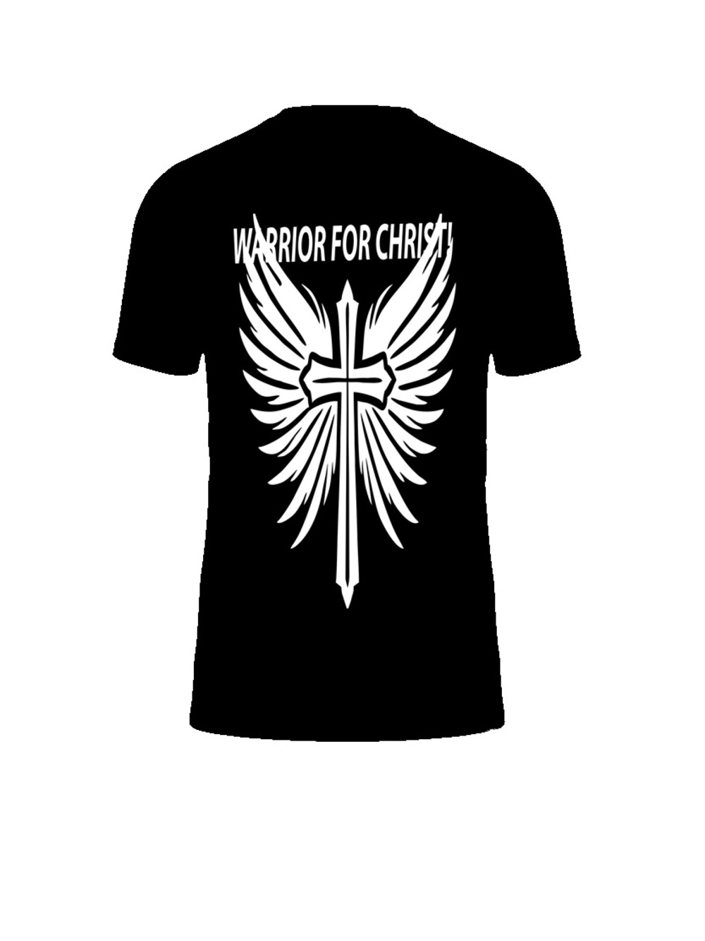 Warrior For Christ Black Graphic Tee - Unisex Christian Cross Design